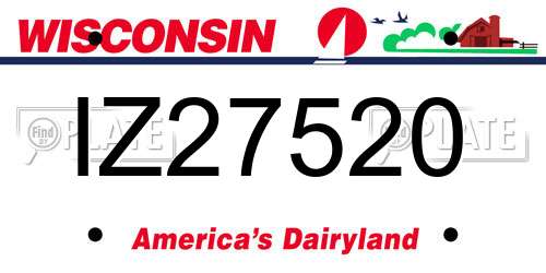 IZ27520 Wisconsin License Plate