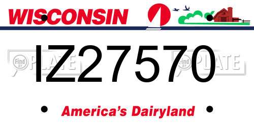 IZ27570 Wisconsin License Plate