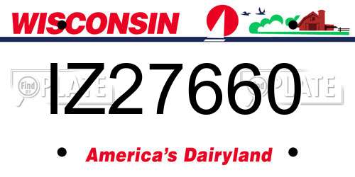 IZ27660 Wisconsin License Plate