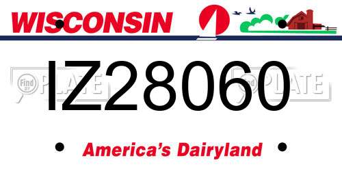 IZ28060 Wisconsin License Plate