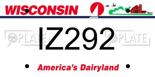 IZ292 Wisconsin License Plate