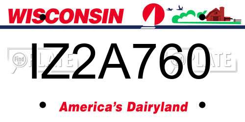 IZ2A760 Wisconsin License Plate