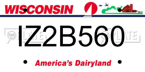 IZ2B560 Wisconsin License Plate