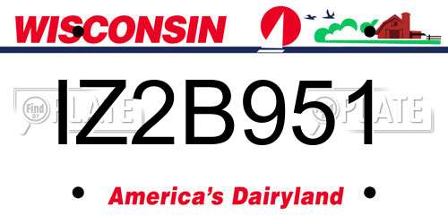 IZ2B951 Wisconsin License Plate