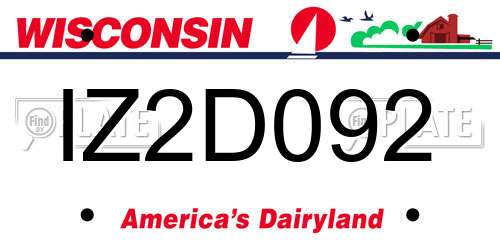 IZ2D092 Wisconsin License Plate