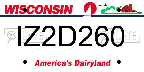 IZ2D260 Wisconsin License Plate