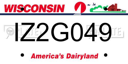 IZ2G049 Wisconsin License Plate