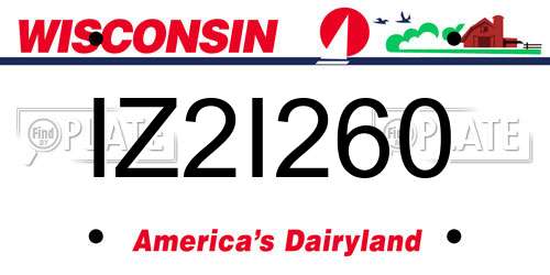 IZ2I260 Wisconsin License Plate