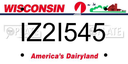 IZ2I545 Wisconsin License Plate