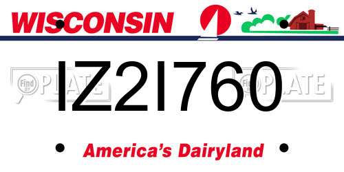 IZ2I760 Wisconsin License Plate