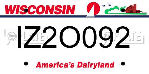 IZ2O092 Wisconsin License Plate