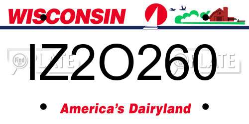 IZ2O260 Wisconsin License Plate