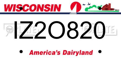 IZ2O820 Wisconsin License Plate