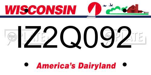 IZ2Q092 Wisconsin License Plate