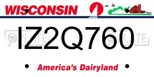 IZ2Q760 Wisconsin License Plate