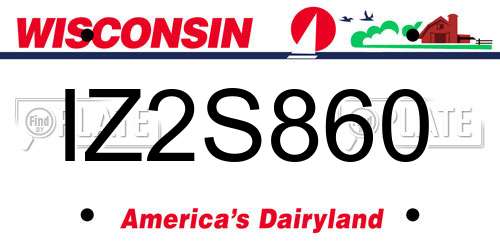 IZ2S860 Wisconsin License Plate