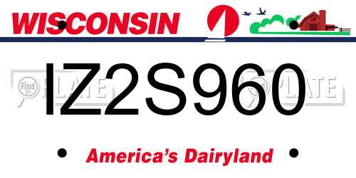 IZ2S960 Wisconsin License Plate