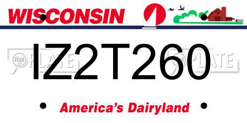 IZ2T260 Wisconsin License Plate