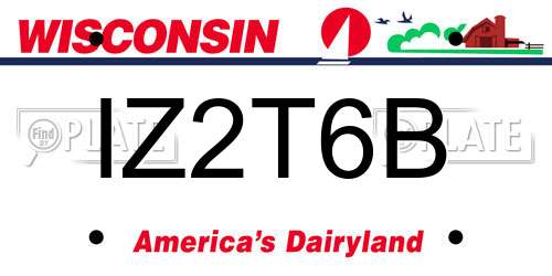 IZ2T6B Wisconsin License Plate
