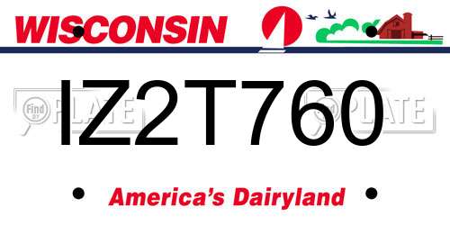 IZ2T760 Wisconsin License Plate