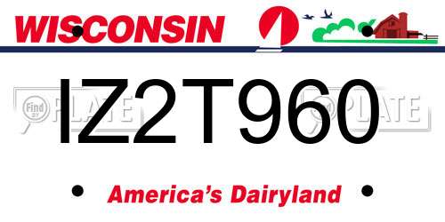 IZ2T960 Wisconsin License Plate