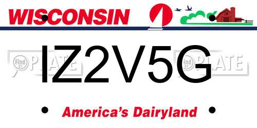 IZ2V5G Wisconsin License Plate