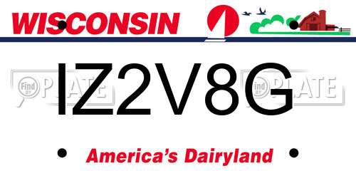 IZ2V8G Wisconsin License Plate