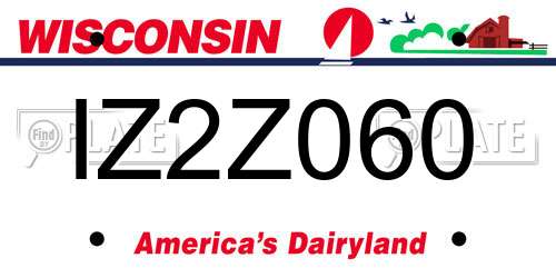 IZ2Z060 Wisconsin License Plate