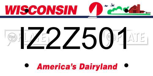 IZ2Z501 Wisconsin License Plate