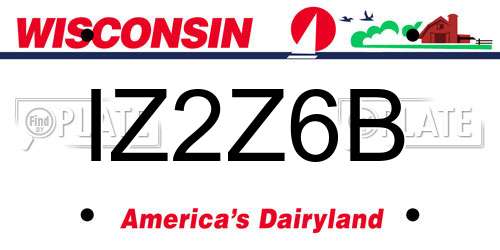 IZ2Z6B Wisconsin License Plate