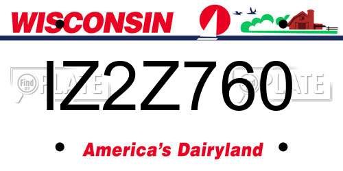 IZ2Z760 Wisconsin License Plate