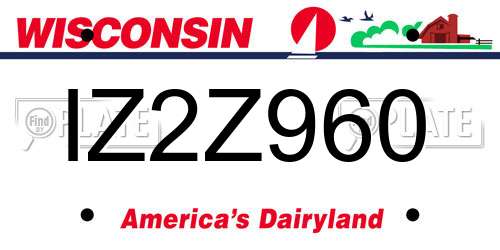 IZ2Z960 Wisconsin License Plate