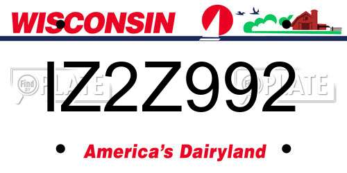 IZ2Z992 Wisconsin License Plate