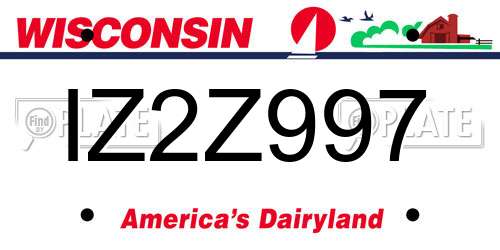IZ2Z997 Wisconsin License Plate