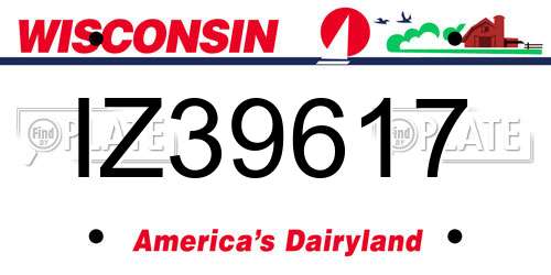 IZ39617 Wisconsin License Plate