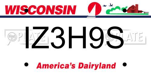 IZ3H9S Wisconsin License Plate