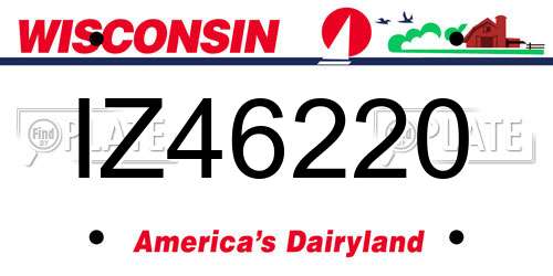 IZ46220 Wisconsin License Plate