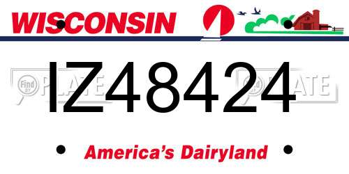 IZ48424 Wisconsin License Plate