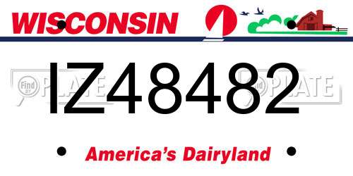 IZ48482 Wisconsin License Plate