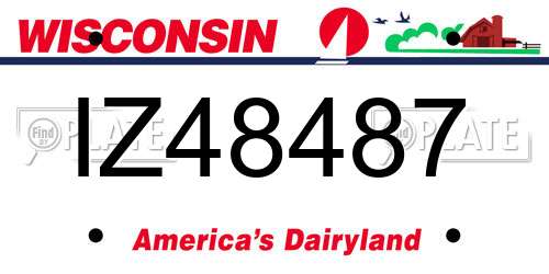 IZ48487 Wisconsin License Plate