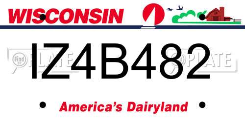 IZ4B482 Wisconsin License Plate