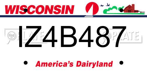 IZ4B487 Wisconsin License Plate