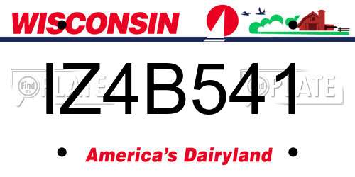 IZ4B541 Wisconsin License Plate