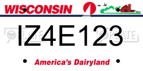 IZ4E123 Wisconsin License Plate
