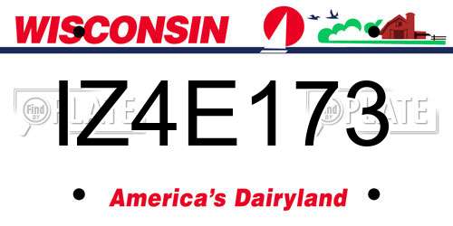 IZ4E173 Wisconsin License Plate