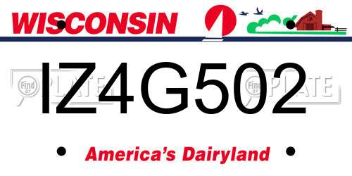 IZ4G502 Wisconsin License Plate