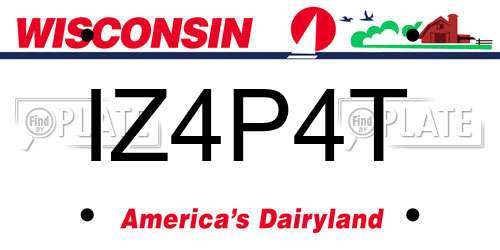 IZ4P4T Wisconsin License Plate