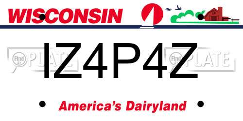 IZ4P4Z Wisconsin License Plate