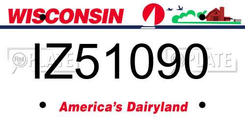 IZ51090 Wisconsin License Plate