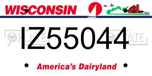 IZ55044 Wisconsin License Plate
